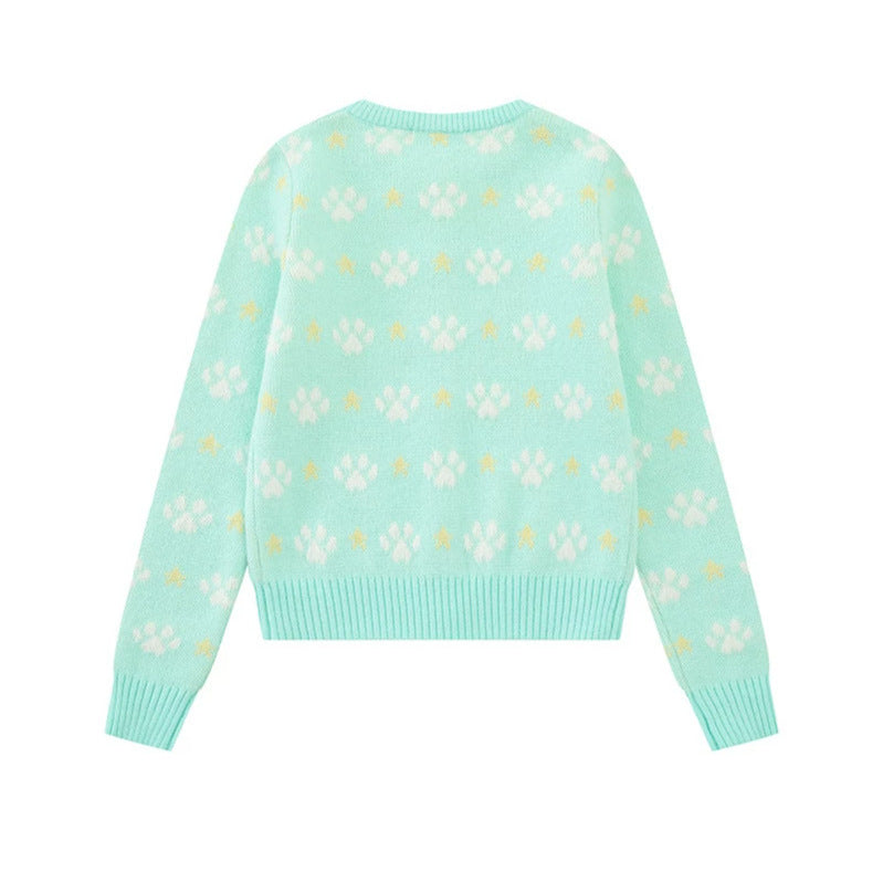 Damen Strickjacke mit Allover‑Jacquard, Rundhalsausschnitt und Knopfleiste Echoarchiv