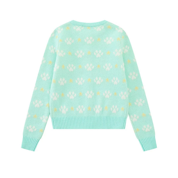 Damen Strickjacke mit Allover‑Jacquard, Rundhalsausschnitt und Knopfleiste Echoarchiv
