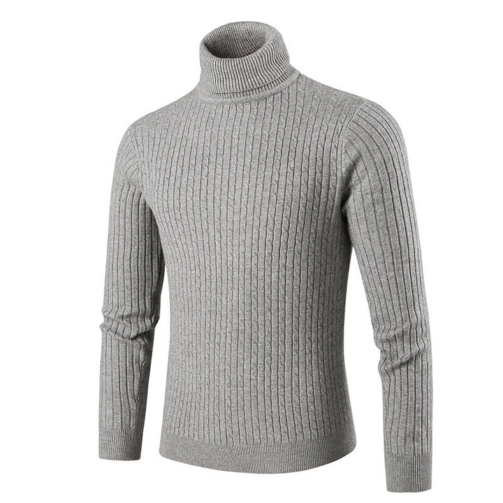 Herren modischer Rollkragenpullover aus strukturiertem Strick Echoarchiv