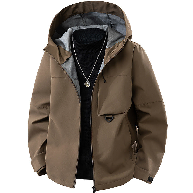 Herren technische Kapuzen-Softshelljacke mit verstellbarer Kapuze und Utility-Taschen Echo Archiv
