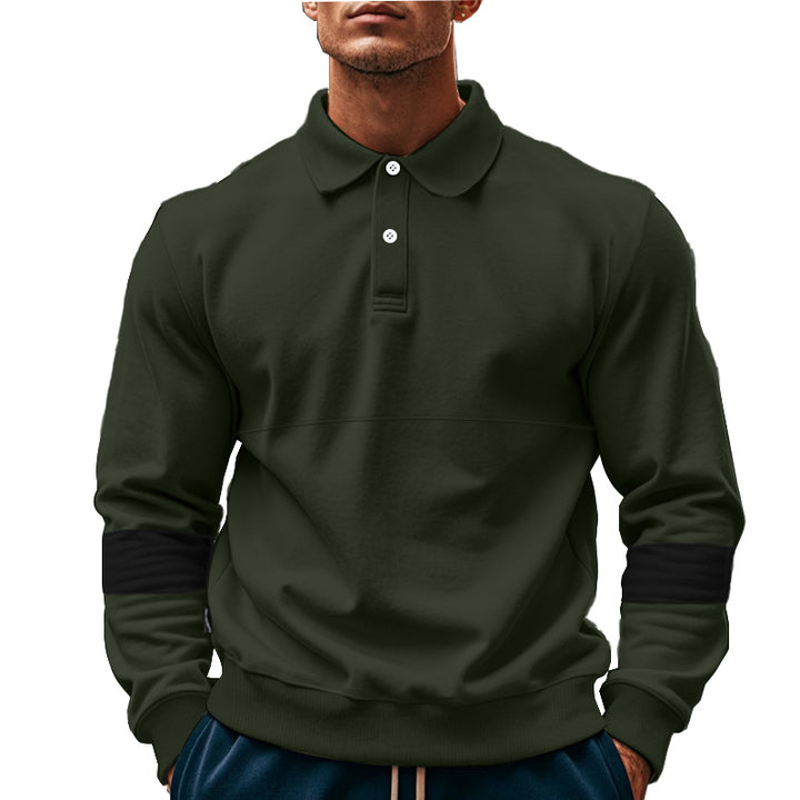 Herren lässiger Poloshirt mit strukturierten Ärmeln Echoarchiv