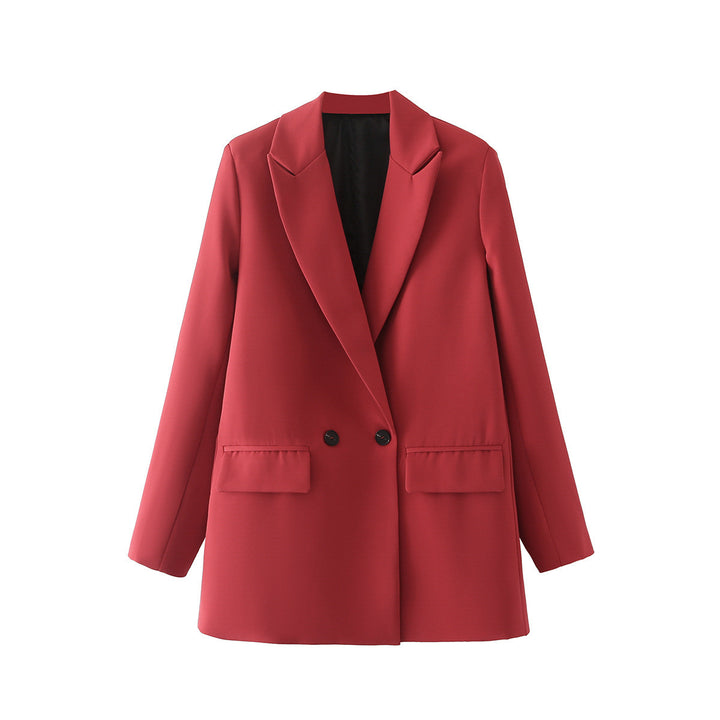 Damen Oversize Doppelreihiger Blazer mit fallendem Revers und weicher Innenfütterung – Valéne