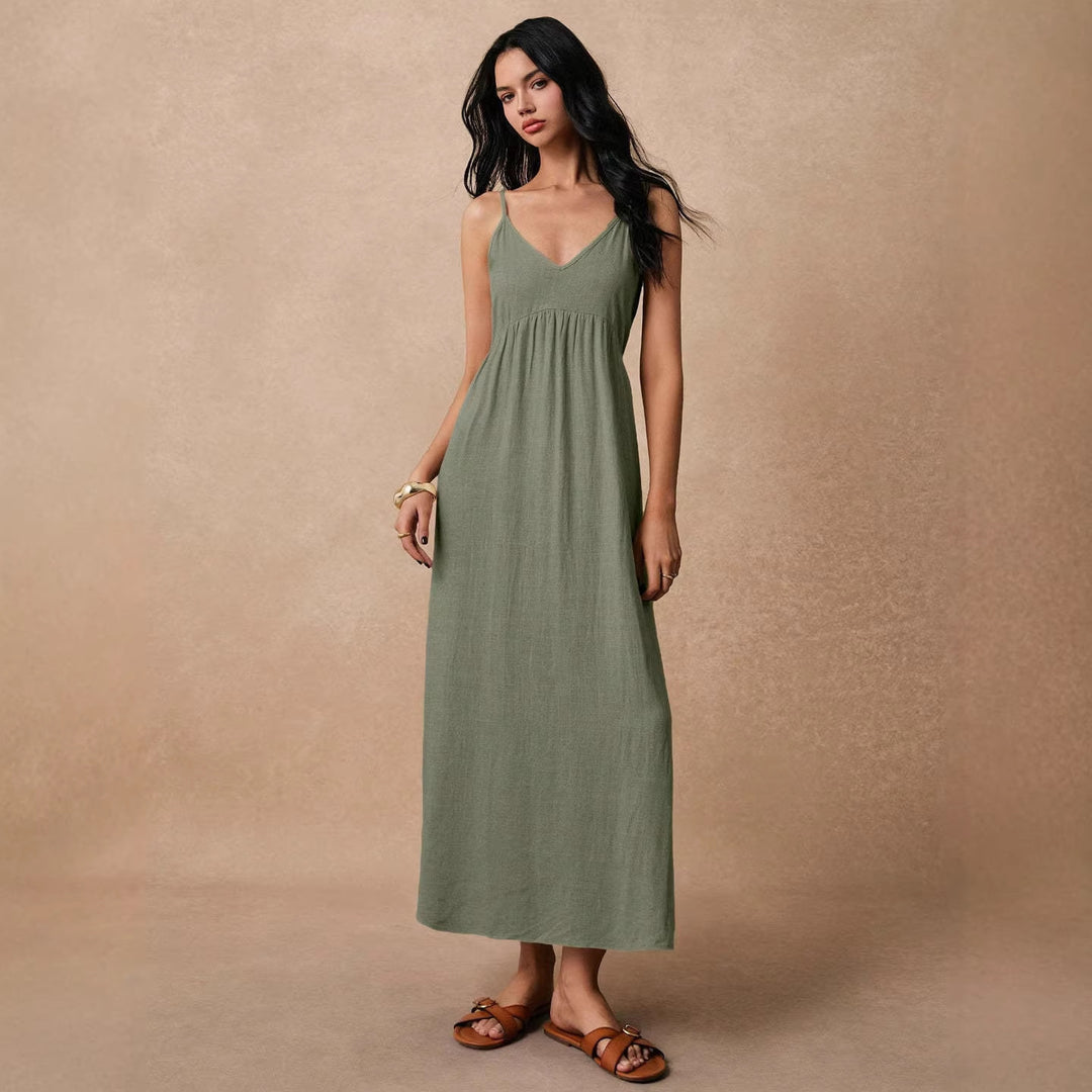 Damen Maxikleid mit feinen Spaghettiträgern und leichtem, atmungsaktivem Material Echo Archiv