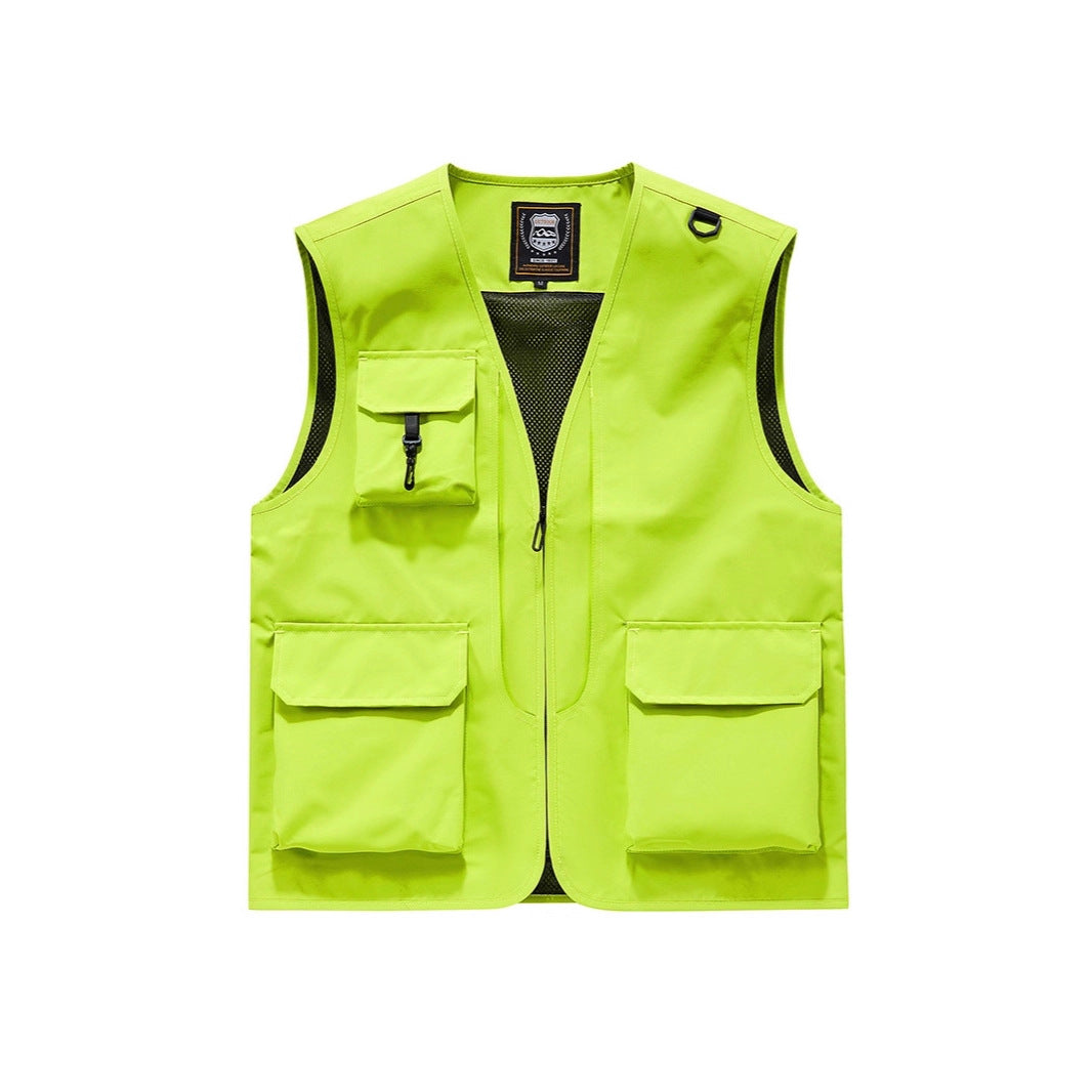 Herren Sichtbare Multifunktionale Utility-Weste mit Mesh‑Futter, Mehrfachtaschen und D‑Ring Echoarchiv