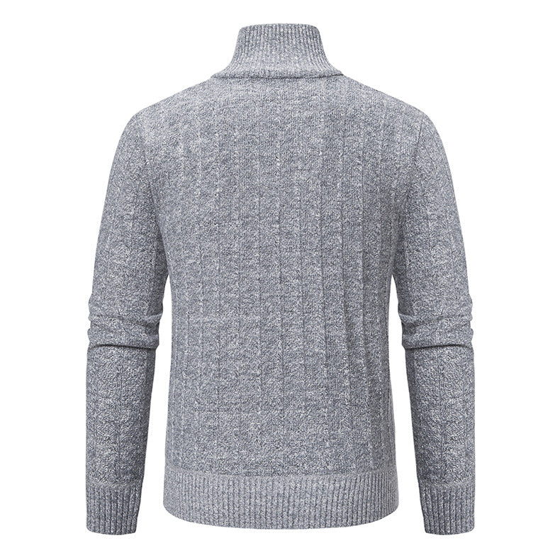 Herren Strickpullover mit hochabschließendem Kragen und Reißverschluss Taschen Echoarchiv
