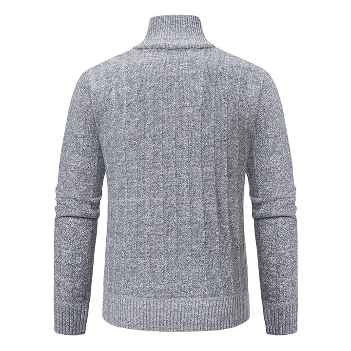 Herren Strickpullover mit hochabschließendem Kragen und Reißverschluss Taschen Echoarchiv