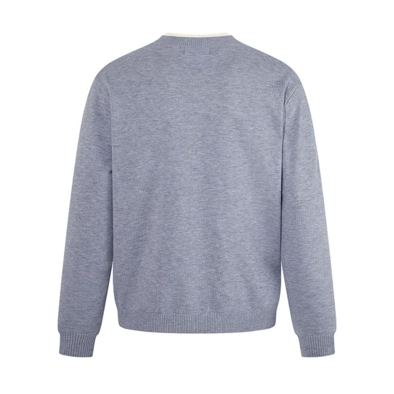 Herren Feinstrick-Pullover mit V‑Schlitzkragen und Rippabschluss Echoarchiv