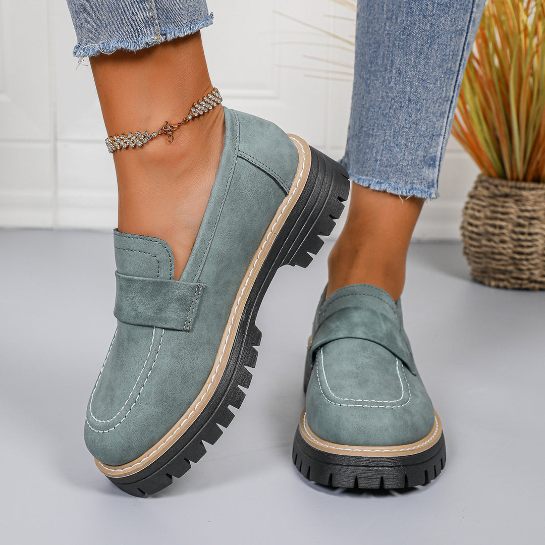 Damen Chunky Loafer mit profilierter Lug-Sohle und Velours‑Optik Echo Archiv