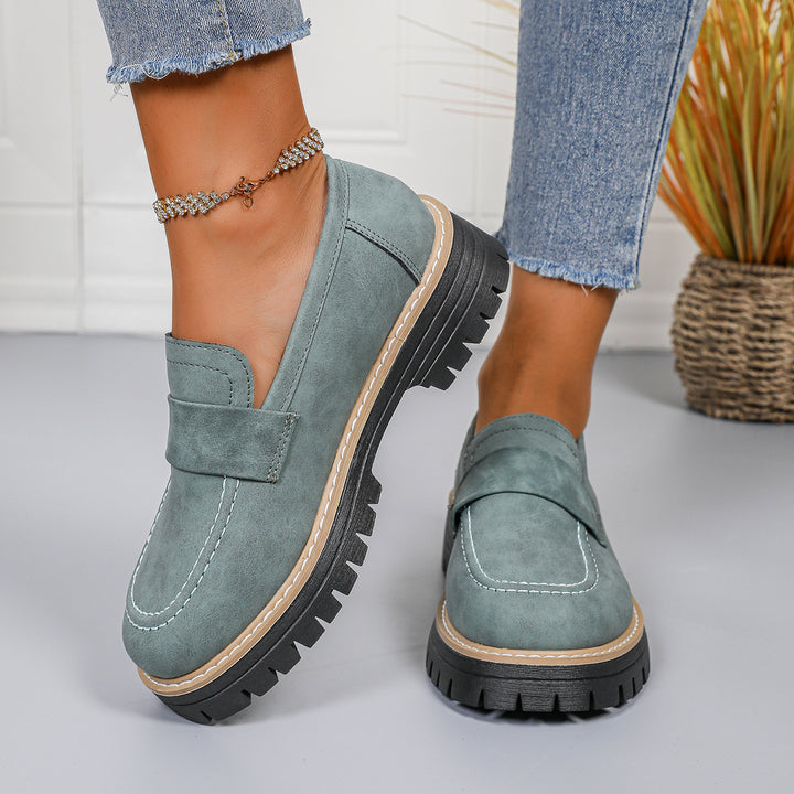 Damen Chunky Loafer mit profilierter Lug-Sohle und Velours‑Optik Echo Archiv
