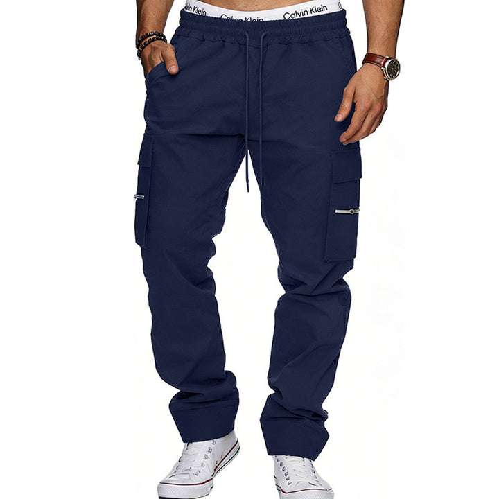 Herren Cargojogginghose mit elastischem Bund, Kordelzug und Reißverschlusstaschen – Bravaro