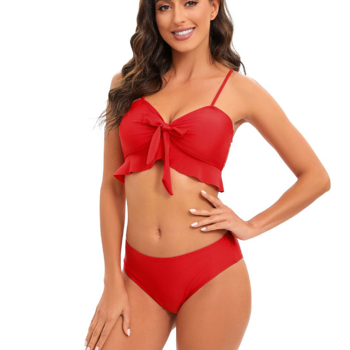 Damen Bikini-Set mit Rüschendetails und hoch taillierten Shorts Echo Archiv