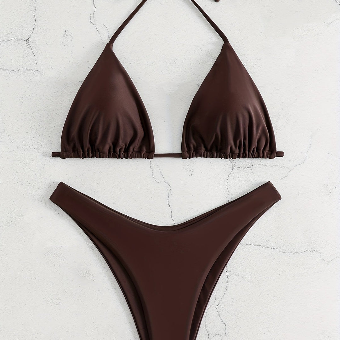 Damen Triangel-Bikini-Set mit gerafftem Design Echo Archiv