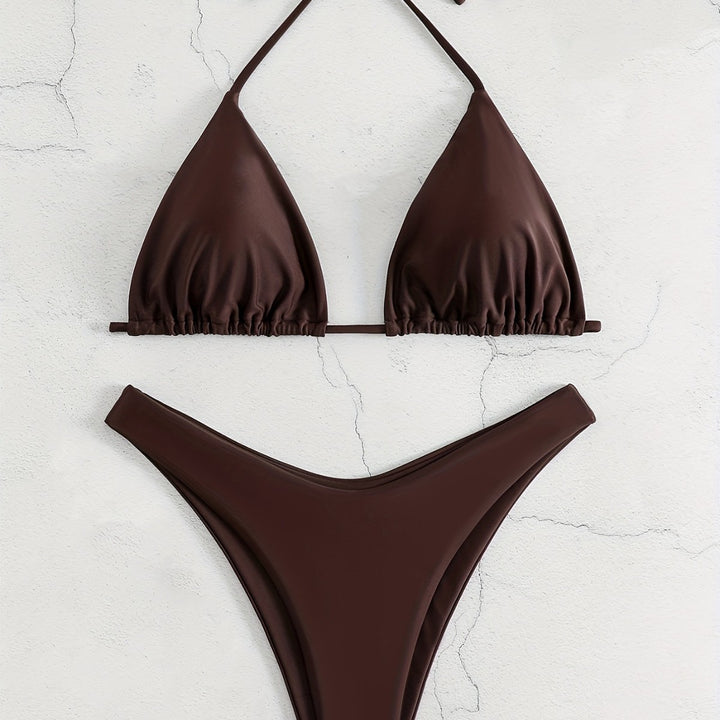Damen Triangel-Bikini-Set mit gerafftem Design Echo Archiv
