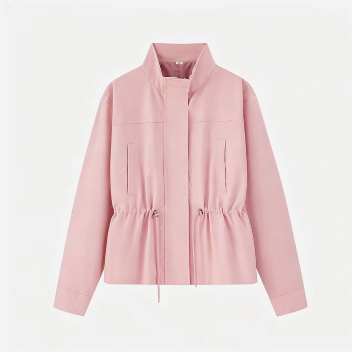 Damen Leichte Wind- und Regenjacke mit Tunnelzug-Taille und Stehkragen Echo Archiv