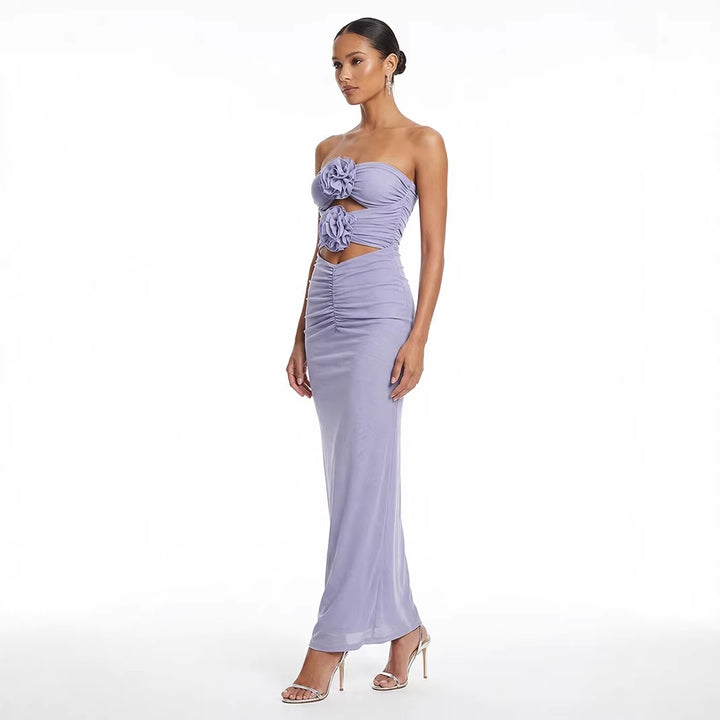 Damen Langes Abendkleid mit floralem Cut-Out und figurformendem Design Echo Archiv