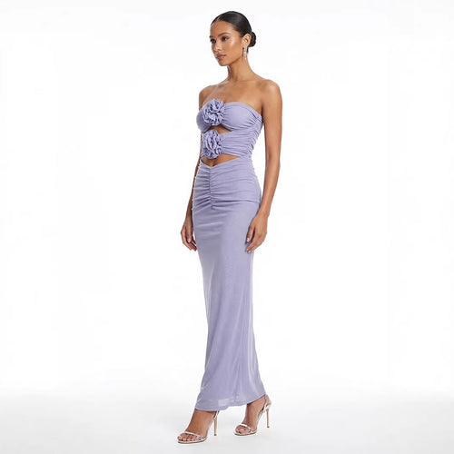 Damen Langes Abendkleid mit floralem Cut-Out und figurformendem Design Echo Archiv