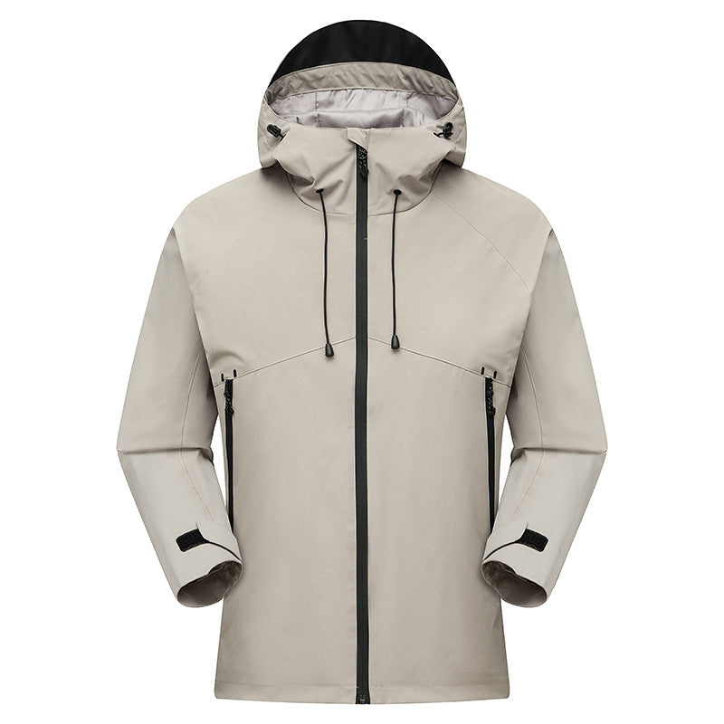 Herren winddichte Outdoor-Jacke mit verstellbarer Kapuze Echoarchiv
