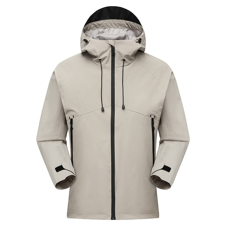 Herren winddichte Outdoor-Jacke mit verstellbarer Kapuze Echoarchiv
