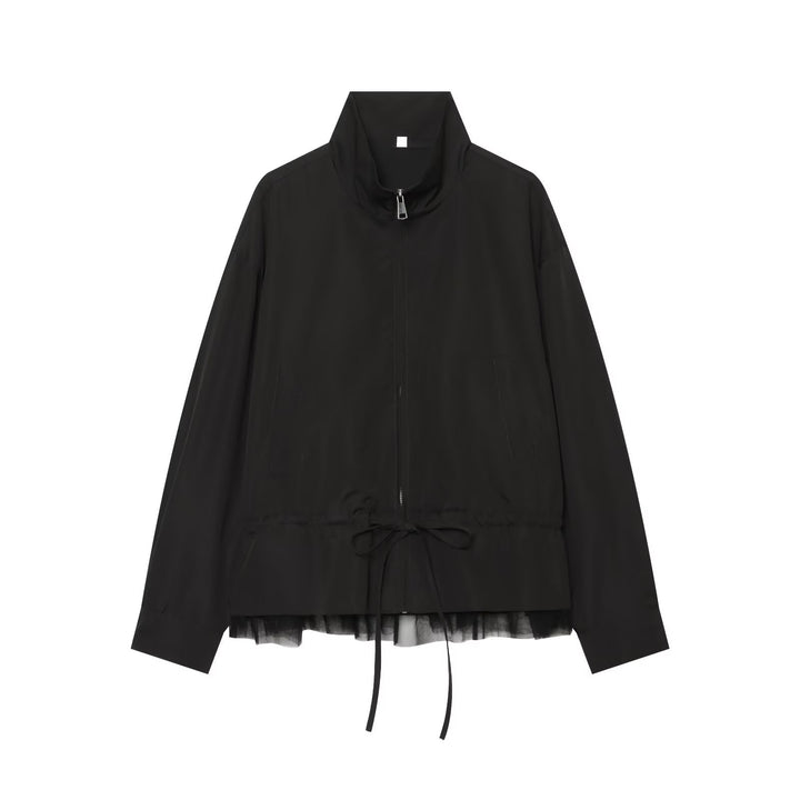 Damen Leichter Blouson mit Stehkragen, Tunnelzug‑Taille und Tüllsaum Echo Archiv