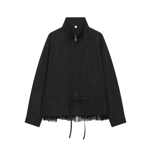 Damen Leichter Blouson mit Stehkragen, Tunnelzug‑Taille und Tüllsaum Echo Archiv