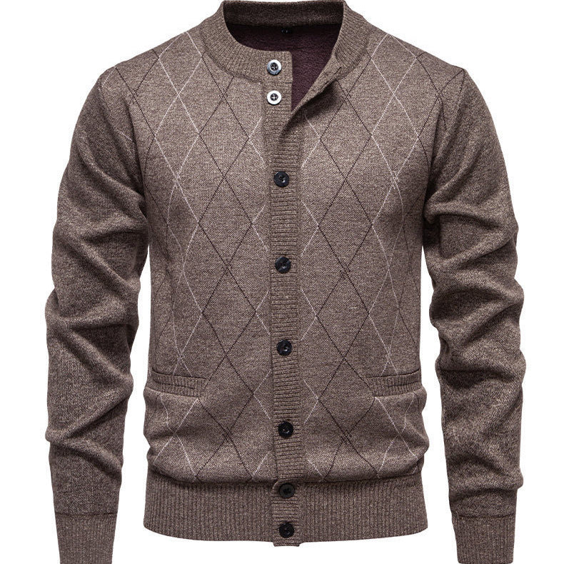 Herren stylische Strickjacke mit diamantförmigem Muster Echoarchiv