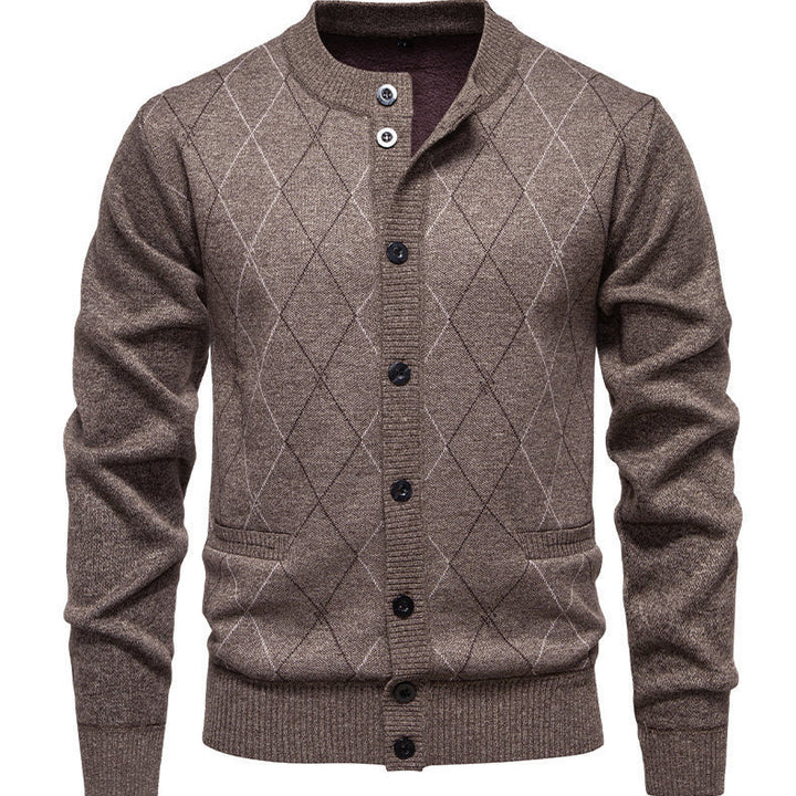 Herren stylische Strickjacke mit diamantförmigem Muster Echoarchiv