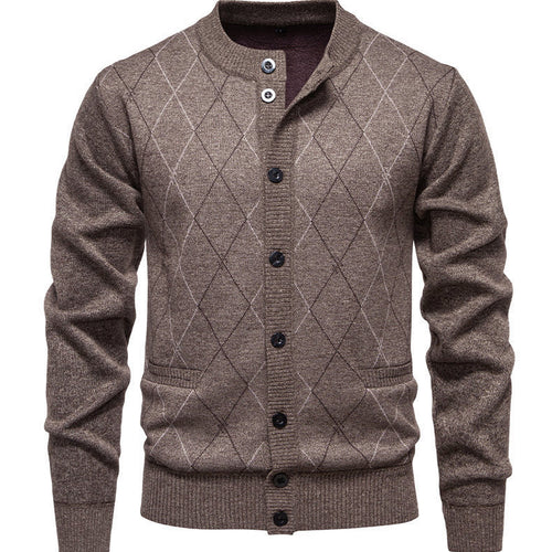 Herren stylische Strickjacke mit diamantförmigem Muster Echoarchiv