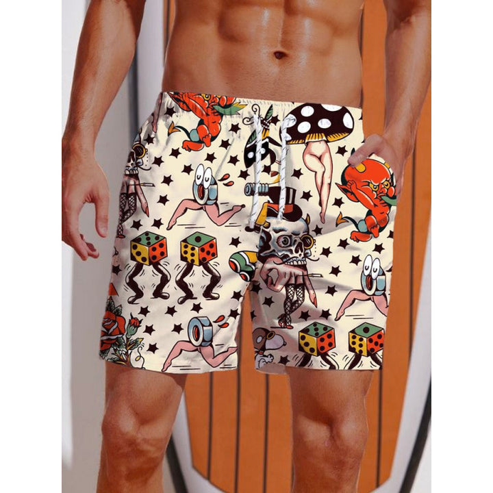 Herren Grafik Psychedelischer Druck Badehose Echoarchiv