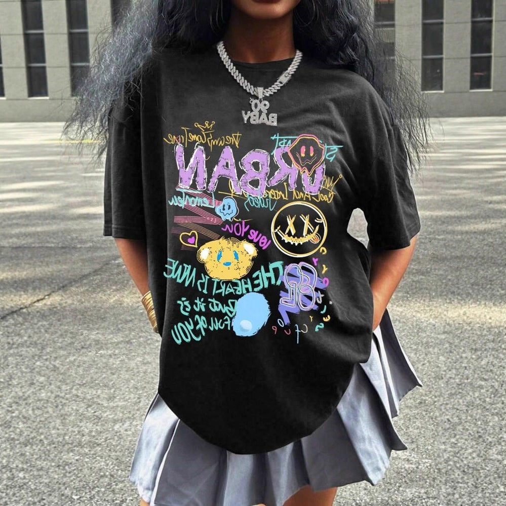 Damen oversized Grafik-T-Shirt mit urbanem Design Echo Archiv