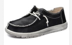 Herren nan lässiger Mokassin-Sneaker aus Jeansstoff mit elastischer Tau-Schnürung und gepolsterter Komfortsohle Echo Archiv