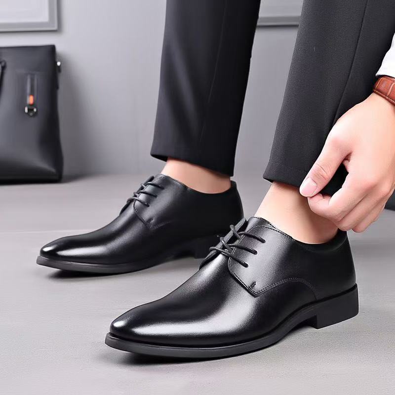 Herren Elegante Derby-Business-Schnürschuhe aus Glattleder mit schmaler Leiste Echoarhiv