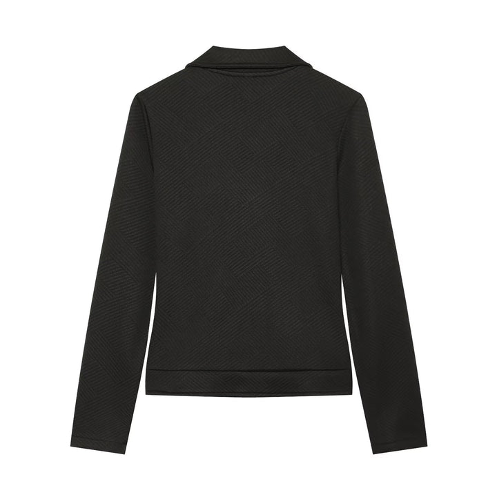 Damen Kurzjacke im Bikerstil mit asymmetrischem Reißverschluss und strukturierter Webstruktur Echo Archiv