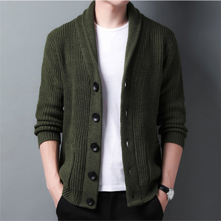 Herren Klassische Strickjacke mit eleganten Knopfdetails und praktischen Taschen Echoarchiv