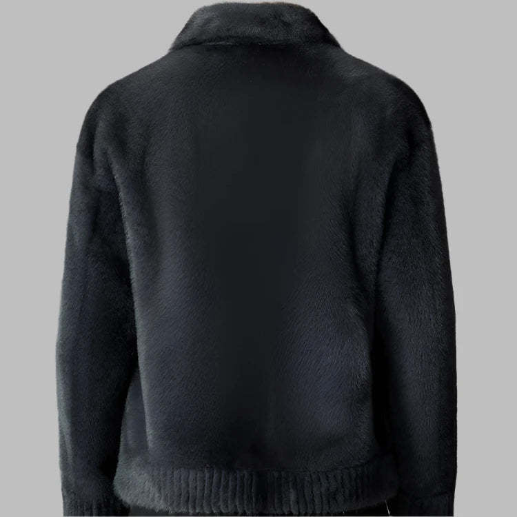 Herren elegante Plüschjacke mit Knopfverschluss Echoarchiv