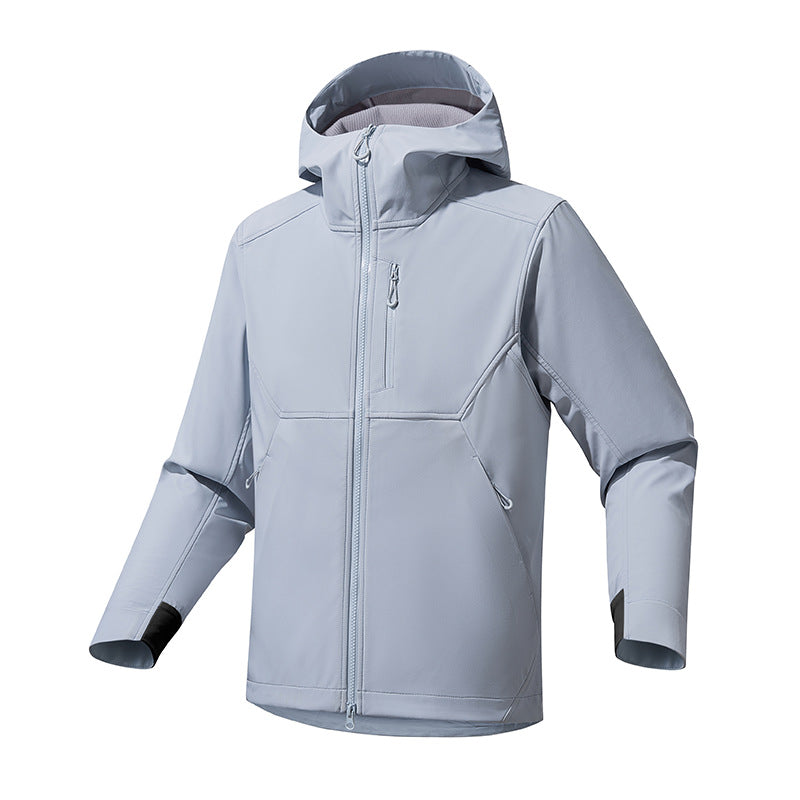 Herren Softshell‑Kapuzensweatjacke mit Stretch‑Windschutz, ergonomischem Schnitt und Brustreißverschluss Echo Archiv