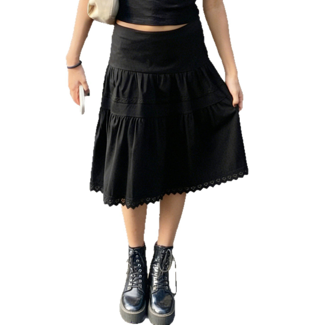 Damen Midirock mit Rüschendetails und elastischem Bund Echo Archiv