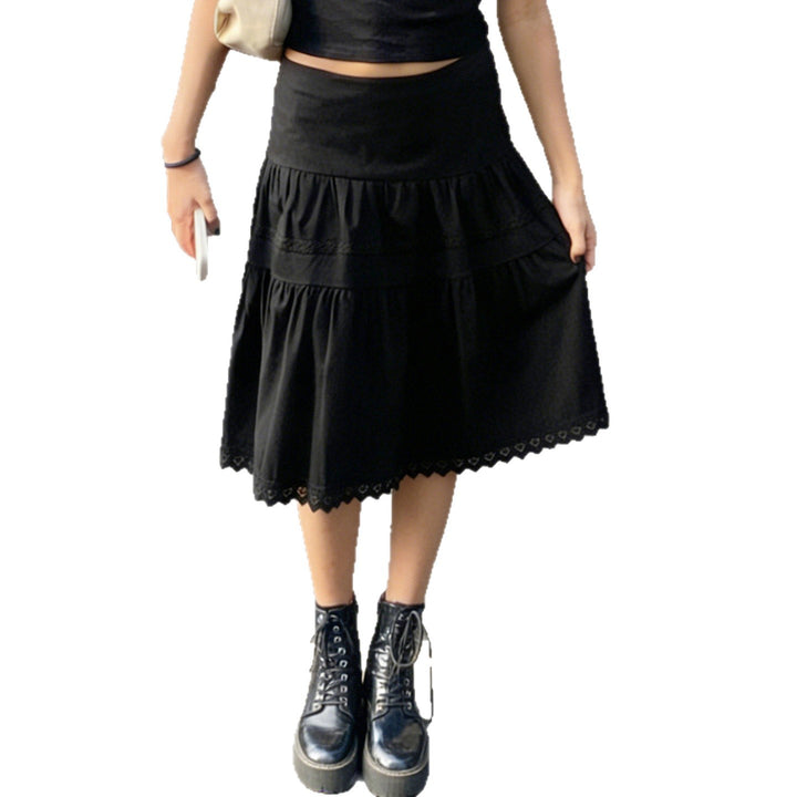 Damen Midirock mit Rüschendetails und elastischem Bund Echo Archiv