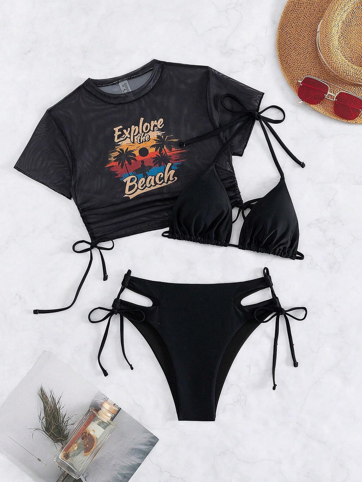 Damen Bikiniset mit modischem Crop-Top Echo Archiv