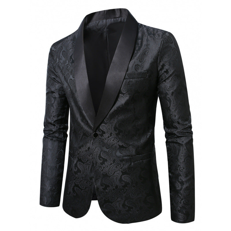 Herren eleganter Smoking-Blazer mit paisley Muster Echoarchiv