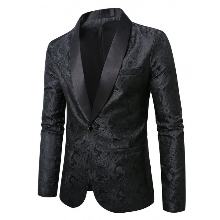 Herren eleganter Smoking-Blazer mit paisley Muster Echoarchiv