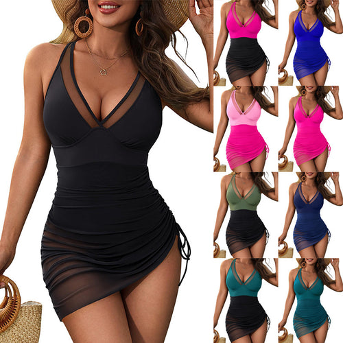 Damen Badekleid mit raffinierten Rüschendetails und verstellbaren Trägern Echo Archiv