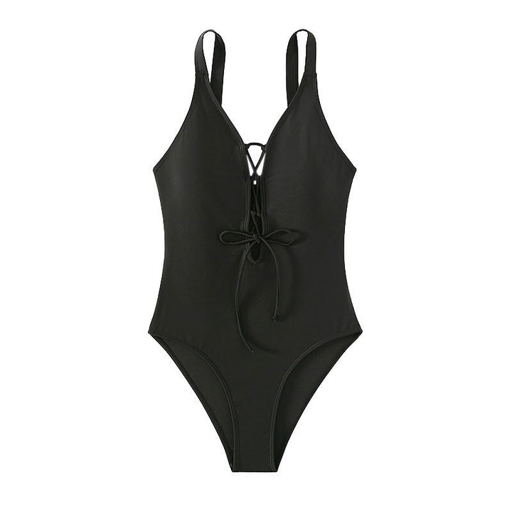 Damen Einteiler Badeanzug mit raffiniertem Schnürdetail Echo Archiv