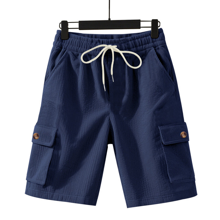 Herren nan Cord-Cargo-Shorts mit elastischem Tunnelzugbund, aufgesetzten Cargotaschen und weichem Baumwollmix Echo Archiv