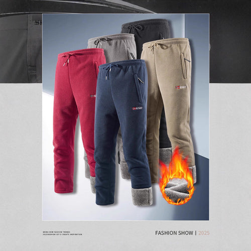 Herren Thermo‑Fleecehose mit hochfloriger Sherpa‑Innenfütterung und Reißverschlusstaschen – Sorevano