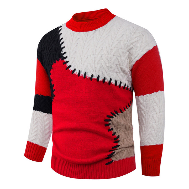 Herren modischer Pullover mit einzigartigem Patchwork-Design Echoarchiv
