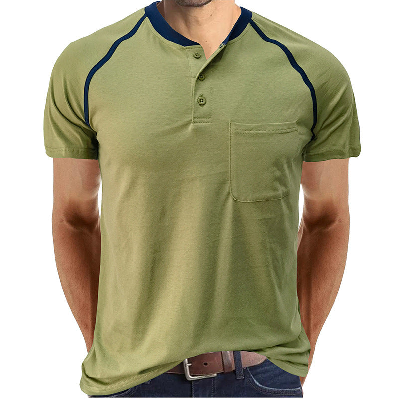 Herren Kurzarmshirt mit modischen Kontrastdetails Echoarchiv