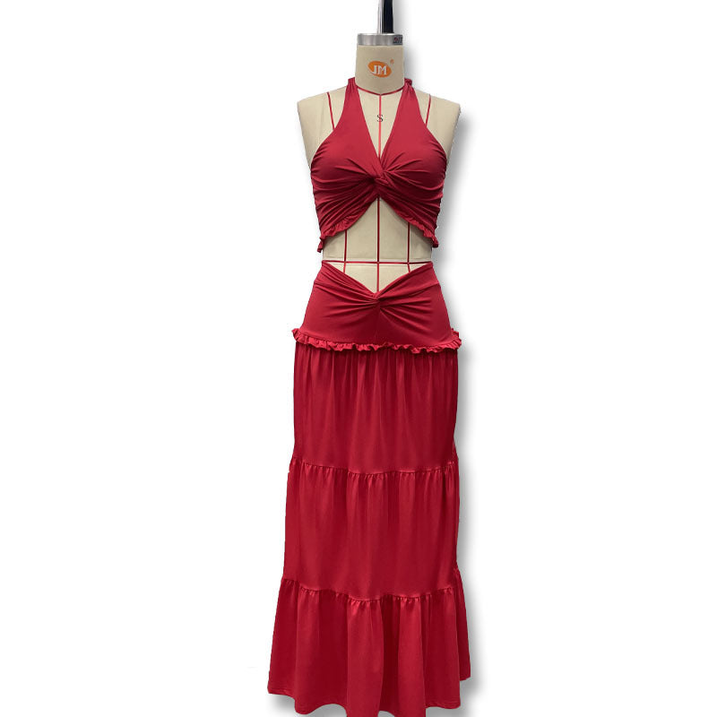 Damen Maxikleid mit raffiniertem Knotendesign und fließendem Rock Echo Archiv