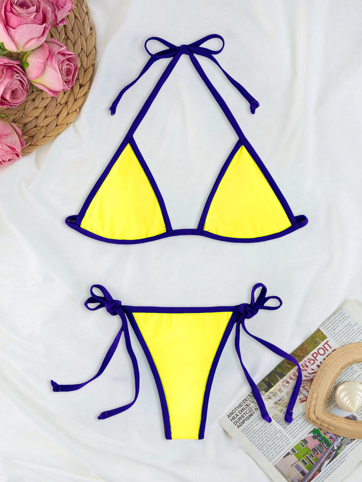 Damen Triangel-Bikini-Set mit individuell anpassbarem Kordelzug Echo Archiv