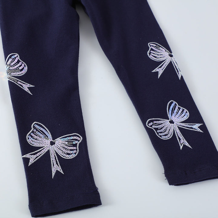 Mädchen Leggings mit bunten Schleifen-Applikationen Echo Archiv