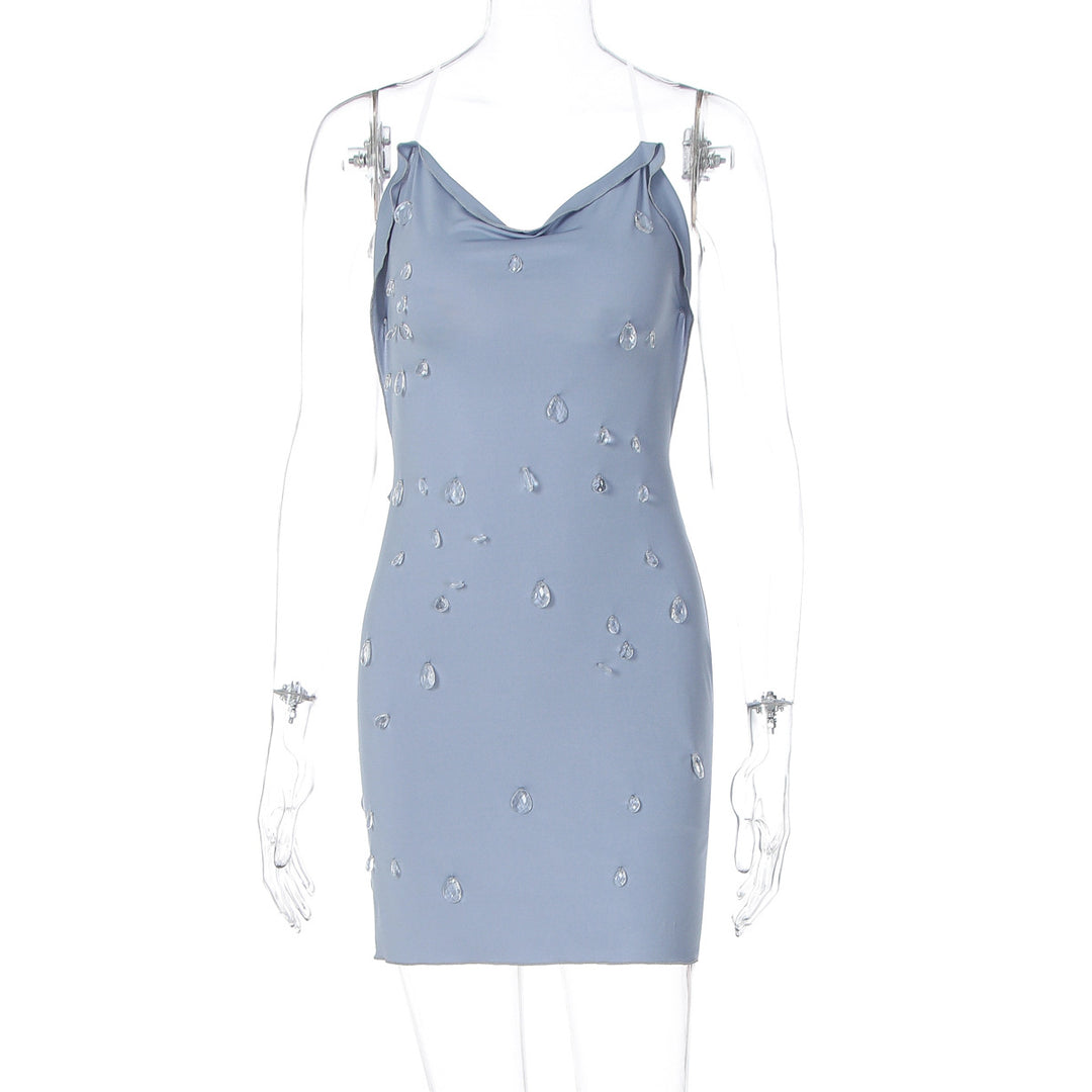Damen figurbetonendes Minikleid mit eleganter Drapierung und transparenten Applikationen Echo Archiv